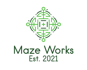 Green Maze Target  logo design