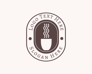 Coffee Cafe Oval Logo