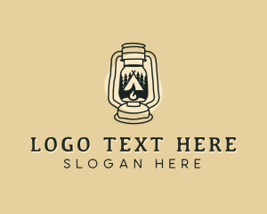 Outdoor - Camping Oil Lantern logo design