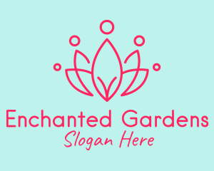 Red Flower Crown  logo design