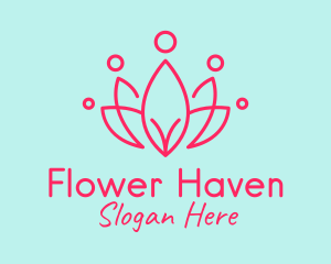 Red Flower Crown  logo design