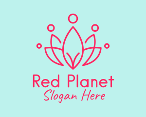 Red Flower Crown  logo design