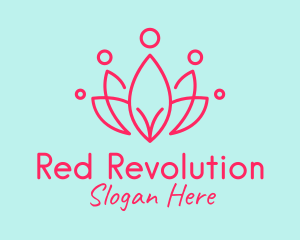 Red Flower Crown  logo design