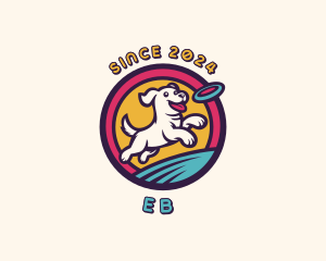 Frisbee Dog Puppy Logo