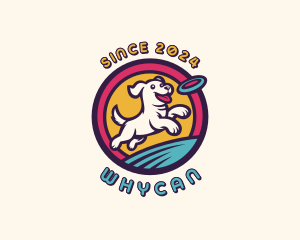 Frisbee Dog Puppy Logo