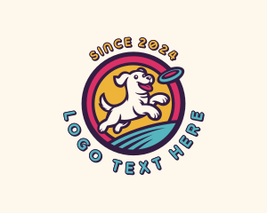 Frisbee Dog Puppy Logo