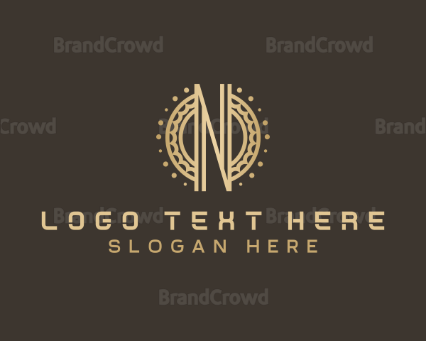 Golden Crypto Tech Letter N Logo