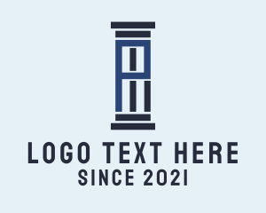 Account - Construction Column Letter P logo design