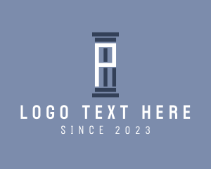 Management Consultant - Business Column Letter P logo design