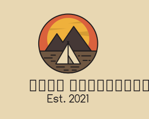 Campsite - Desert Plains Tent Camping logo design