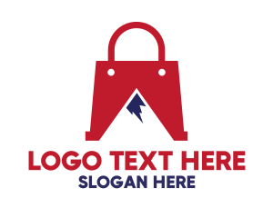 Shopping - Red Bag Mountain logo design