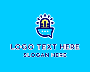 Vlogger - Microphone Lightbulb Podcast logo design