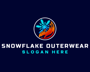 HVAC Snowflake Fire logo design