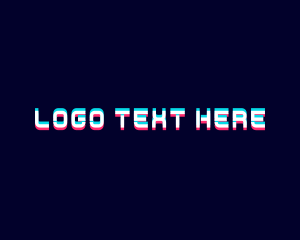 80s - Glitch Gaming Wordmark logo design