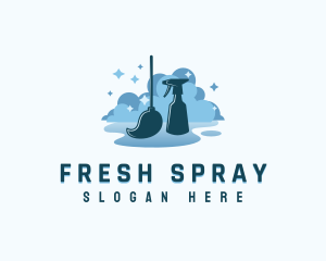 Spray Mop Janitor logo design
