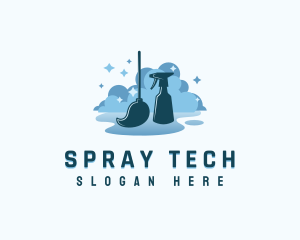 Spray Mop Janitor logo design