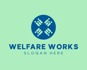 Welfare - People Social Letter X logo design