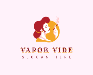 Beautiful Cigarette Lady logo design