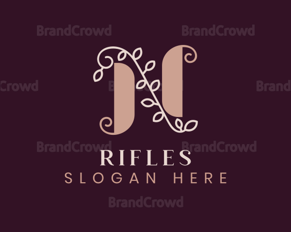 Wedding Floral Letter N Logo