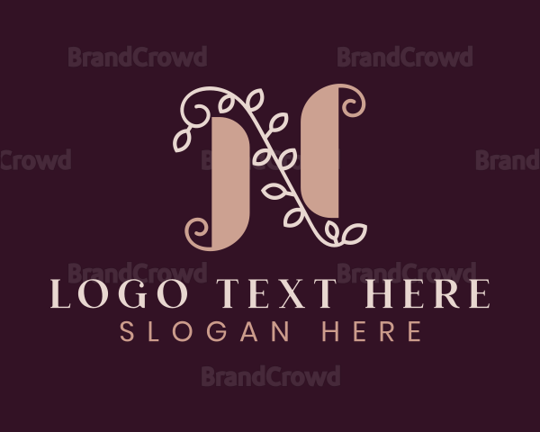 Wedding Floral Letter N Logo