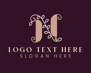 Vlog - Wedding Floral Letter N logo design
