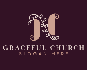 Wedding Organizer - Wedding Floral Letter N logo design