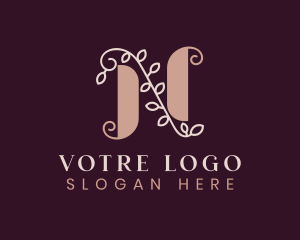 Skincare - Wedding Floral Letter N logo design