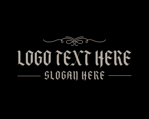 Haunting - Gothic Calligraphy Wordmark logo design