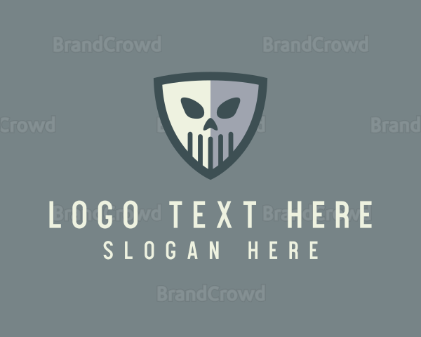 Creepy Skull Shield Logo