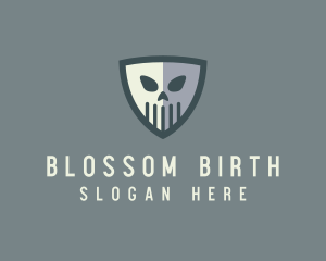 Scary - Creepy Skull Shield logo design