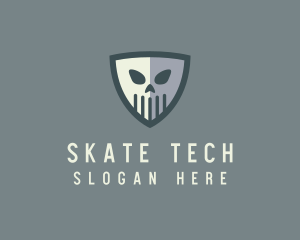 Creepy Skull Shield logo design