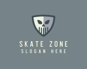 Creepy Skull Shield logo design