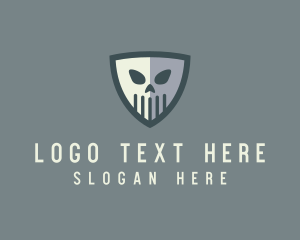 Creepy Skull Shield Logo