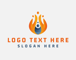 Fire Proof - Flaming Gas Fire Energy logo design