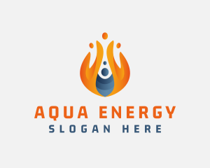 Flaming Gas Fire Energy logo design