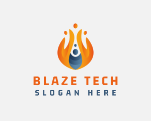 Flaming Gas Fire Energy logo design