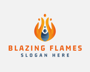 Flaming Gas Fire Energy logo design