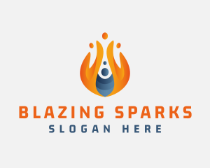 Flaming Gas Fire Energy logo design