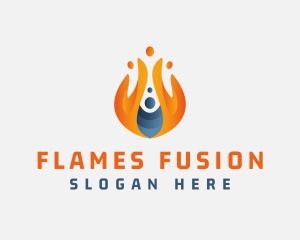 Flaming Gas Fire Energy logo design