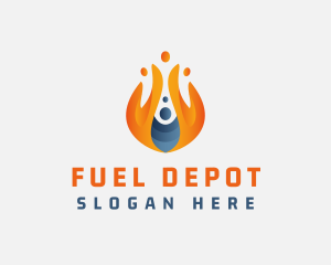 Gas - Flaming Gas Fire Energy logo design