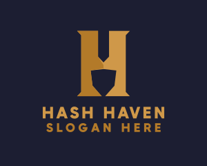 Golden Letter H logo design