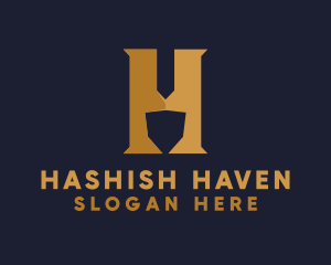 Golden Letter H logo design