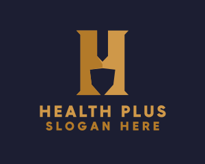 Golden Letter H logo design