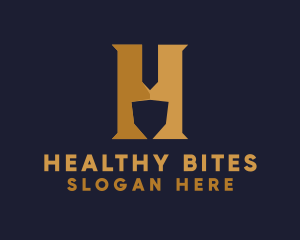 Golden Letter H logo design