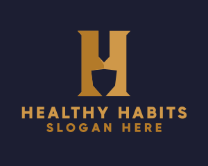 Golden Letter H logo design