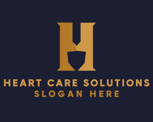 Golden Letter H logo design