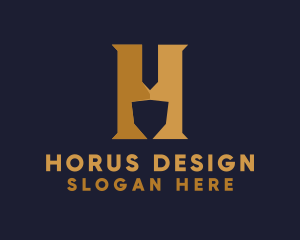 Golden Letter H logo design