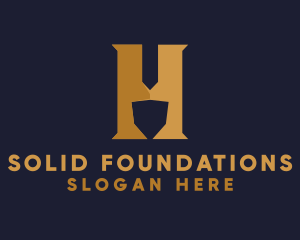 Ag - Golden Letter H logo design