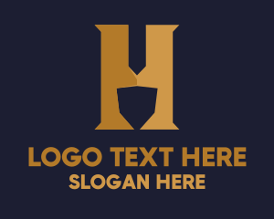 Golden Letter H Logo