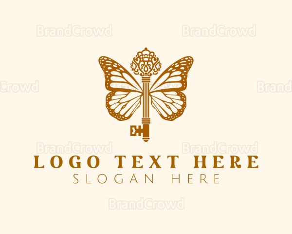 Elegant Butterfly Wings Key Logo